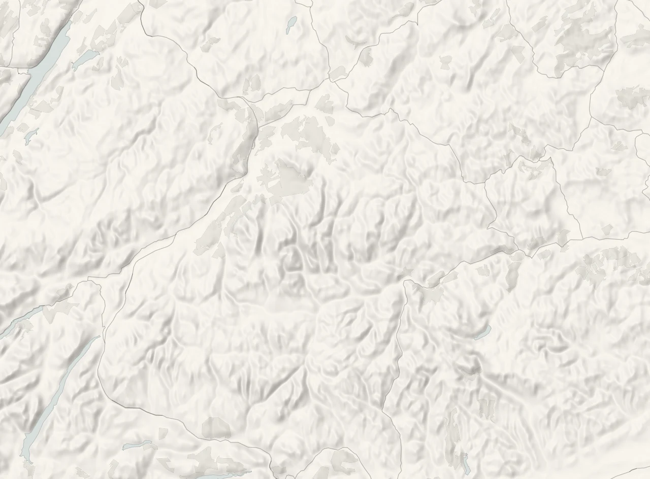 A map of The Cairngorms in relief, with its towns and villages and its four parts