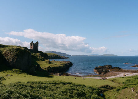 Gylen Castle on its headland above the Firth of Lorn.